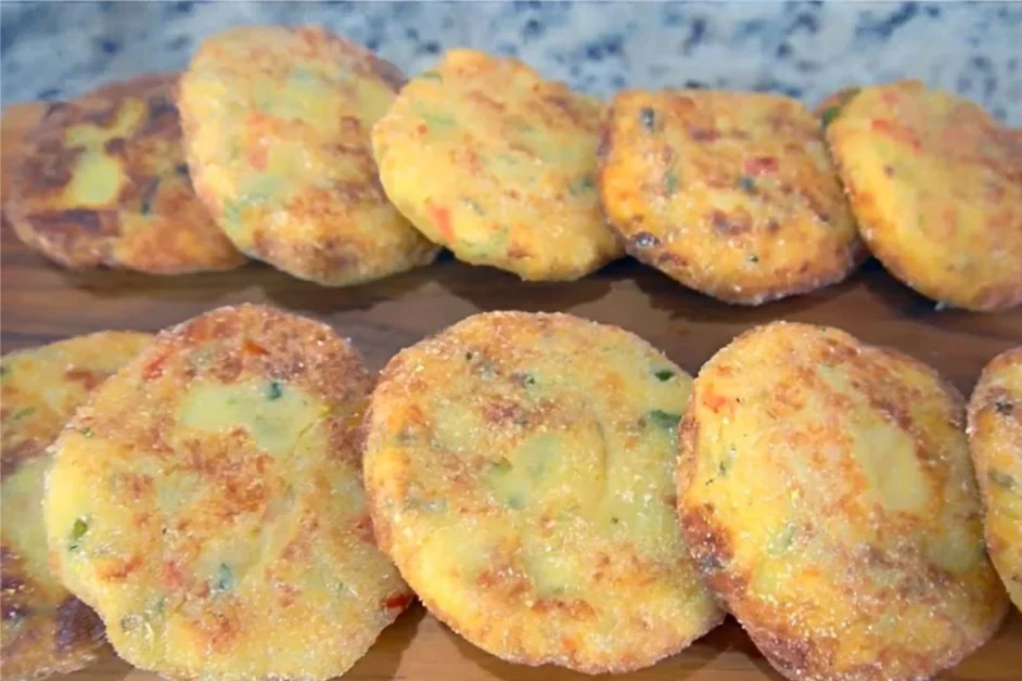 Croquete de batata com queijo que derrete na boca fica uma delicia