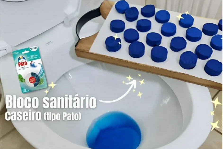 Bloco sanitário caseiro para colocar na caixa acoplada e deixar o seu vaso sanitário muito limpo e perfumado