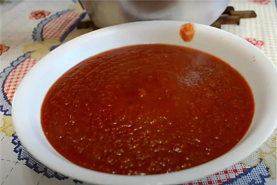 Molho de tomate caseiro da vovó aquele que é puro tomate e toda a família adora