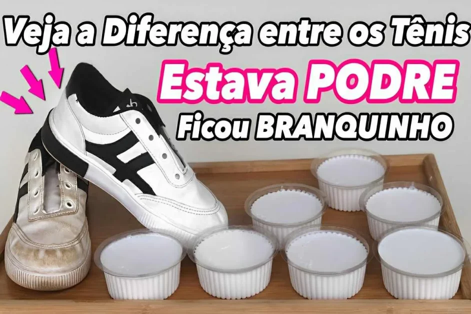 Pasta de bicarbonato para limpar tênis e outras superfícies