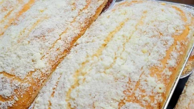 Aprendi uma receita de padaria de cuca recheada que ficou uma maravilha