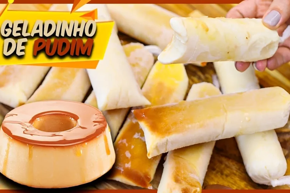 Geladinho de pudim com calda de caramelo a receita perfeita para se refrescar nos dias mais quentes