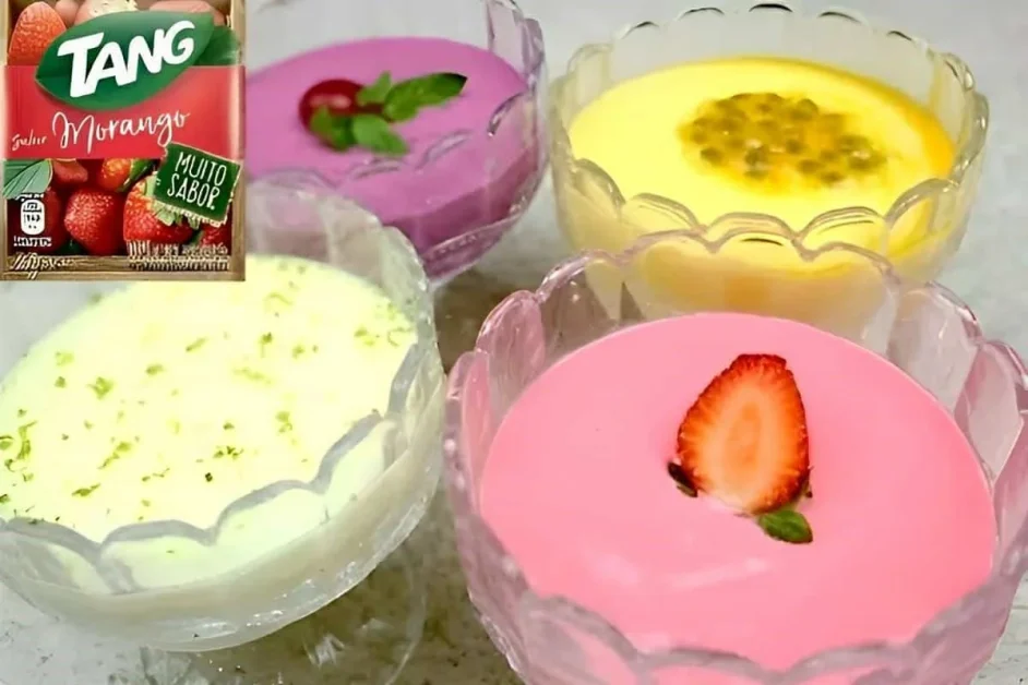 Mousse de tang bem cremoso que dá para você fazer de vários sabores fica uma delícia