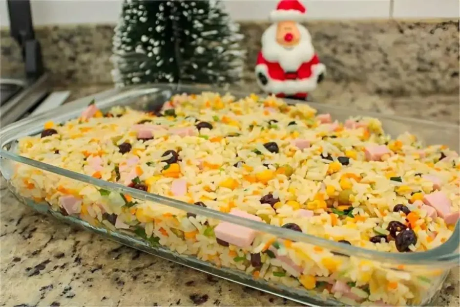 Arroz à grega de natal o prato mais servido em toda ceia e fim de ano