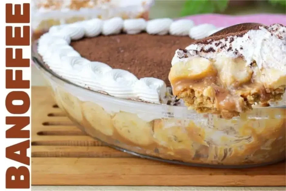 Fiz um banoffee na travessa que ficou uma tentação totalmente irresistível