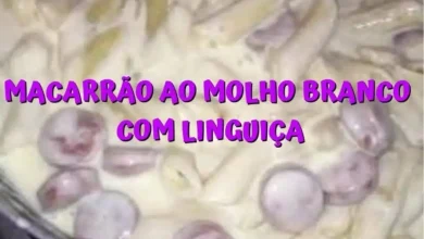 Macarrão ao molho branco com linguiça uma receita barata e muito gostosa para seu almoço