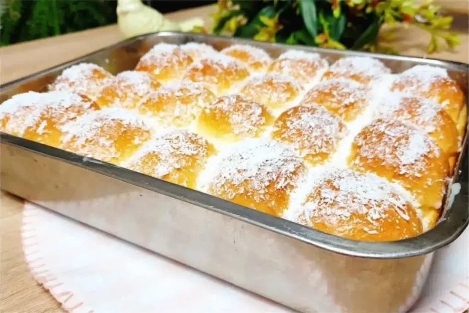 Pãozinho doce para o café da manhã do primeiro dia do ano novo