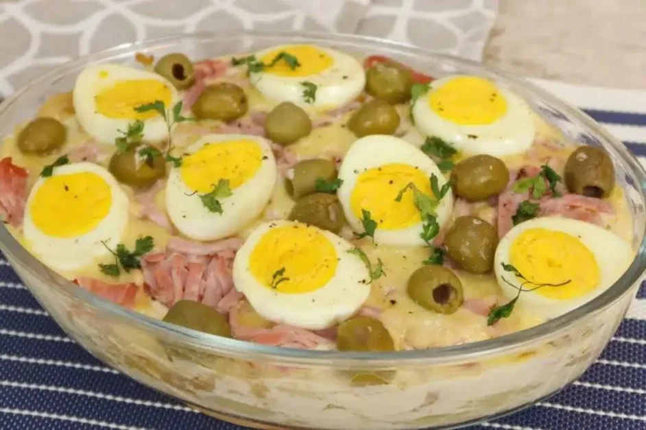 Refeição com ovos e molho branco perfeita para você servir na noite de reveillon