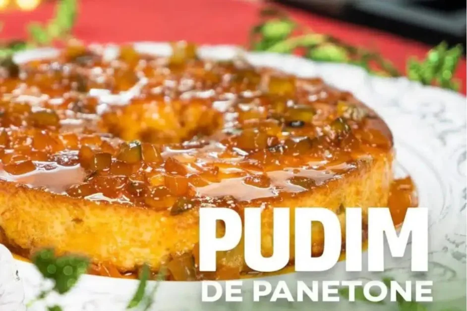 Surpreenda todo mundo nesse fim de ano com esse pudim de panetone super gostoso