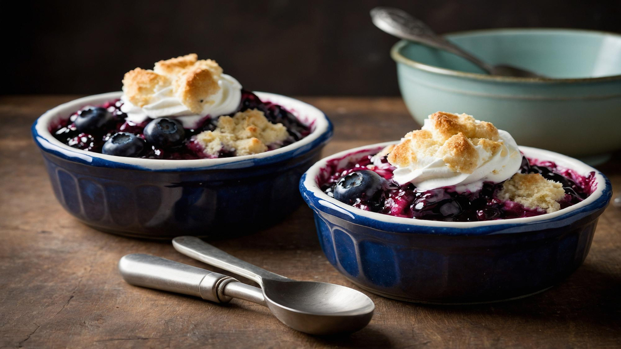 Crumble de Mirtilos para lembranças de momentos alegres em família