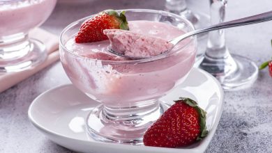 Mousse de Morango com Suco